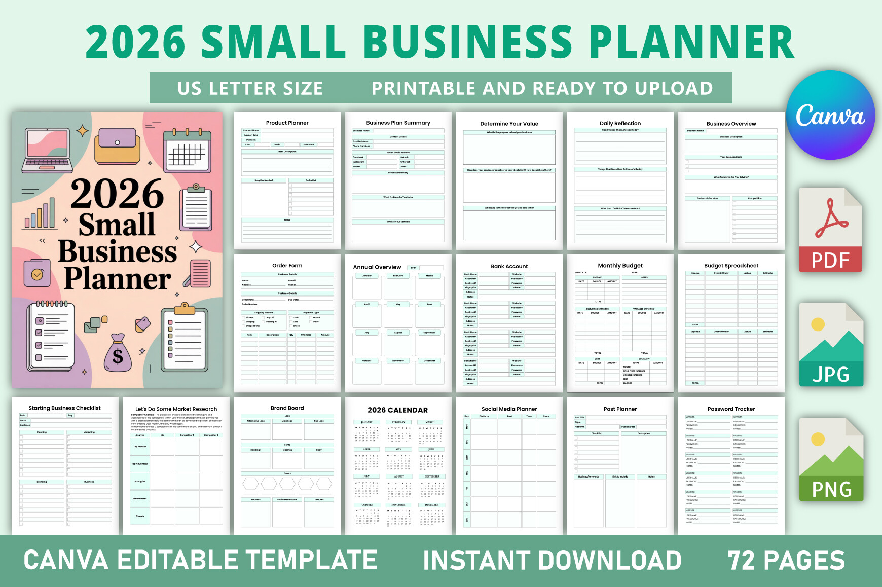 Editable 2026 Small Business Planner