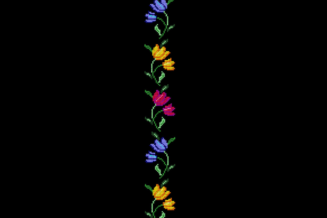 Flowers Border Cross Stitch Design