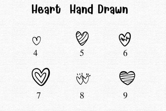 Heart Hand Drawn Font PNG with transparent background - Preview 3