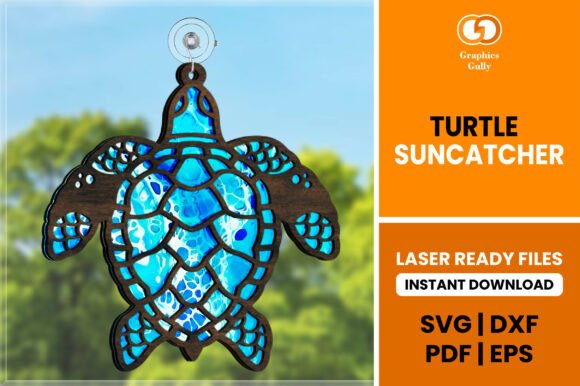 Sea Turtle Suncatcher SVG Laser Cutting By GraphicsGully