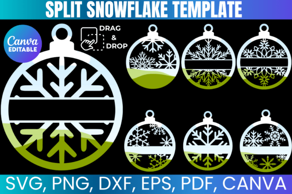 Split Snowflake Canva Template