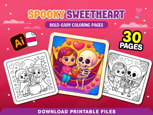 Spooky Sweetheart Cozy Coloring Pages