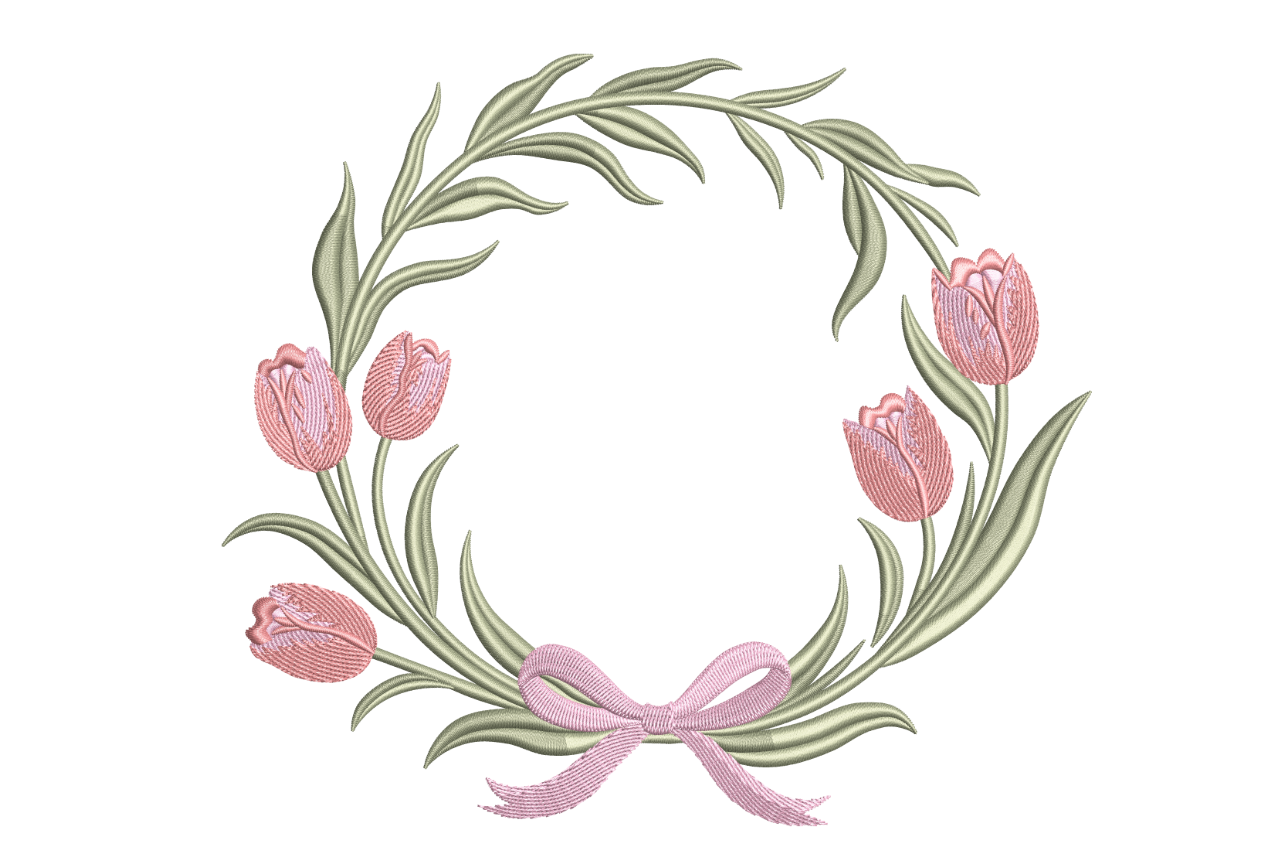 Spring Tulip Wreath - Elegant Floral
