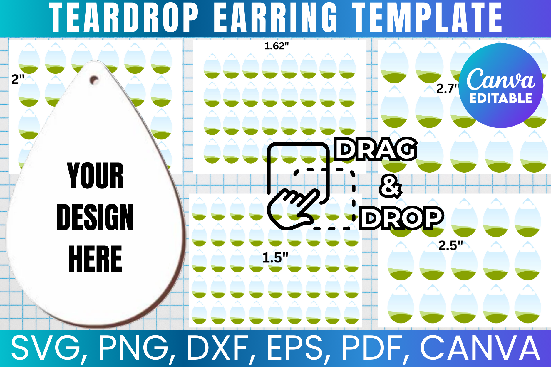 Teardrop Earring Template Bundle