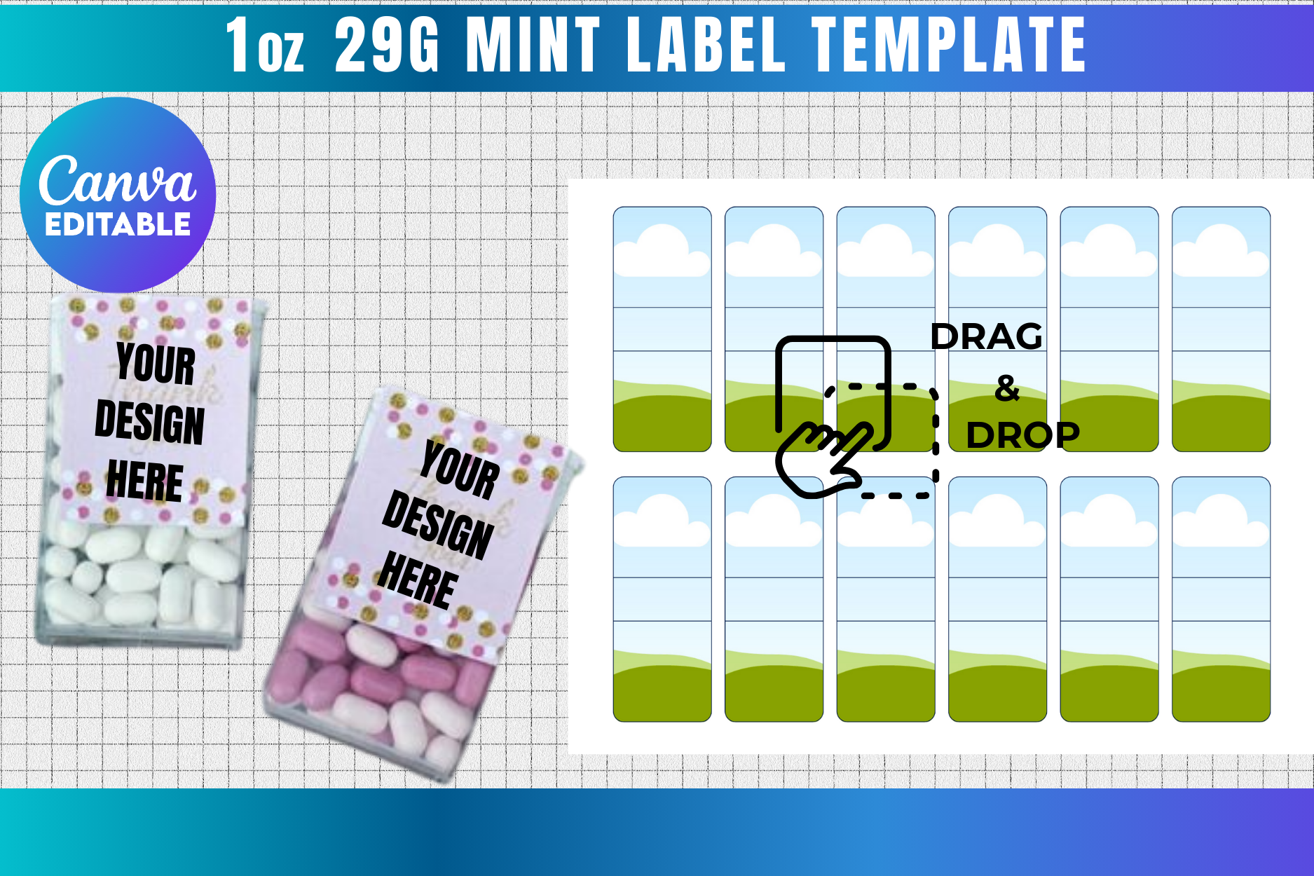 Tic Tac Label Canva Template