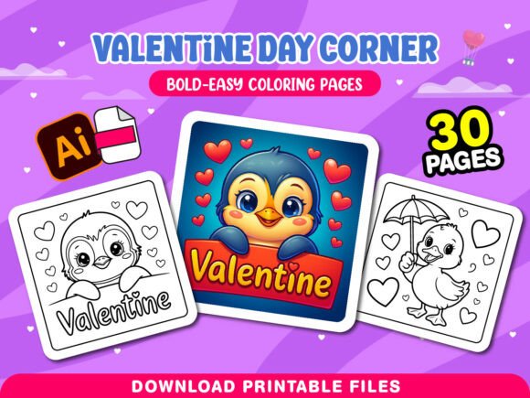 Valentine Day Corner Cute Coloring Pages
