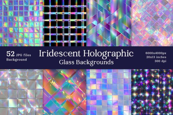 Iridescent Holographic Glass Backgrounds