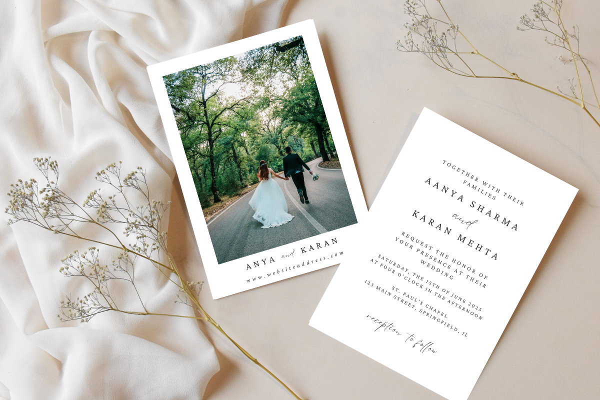 Minimalist Photo Wedding Invitation