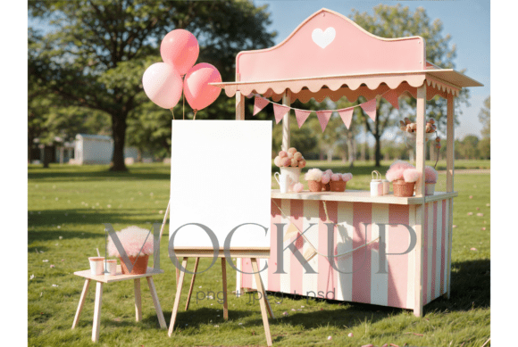 Pink Candy Stand Welcome Sign Mockup