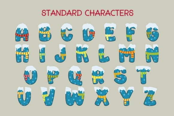 Snow Cap and Scarf Font PNG with transparent background - Preview 1