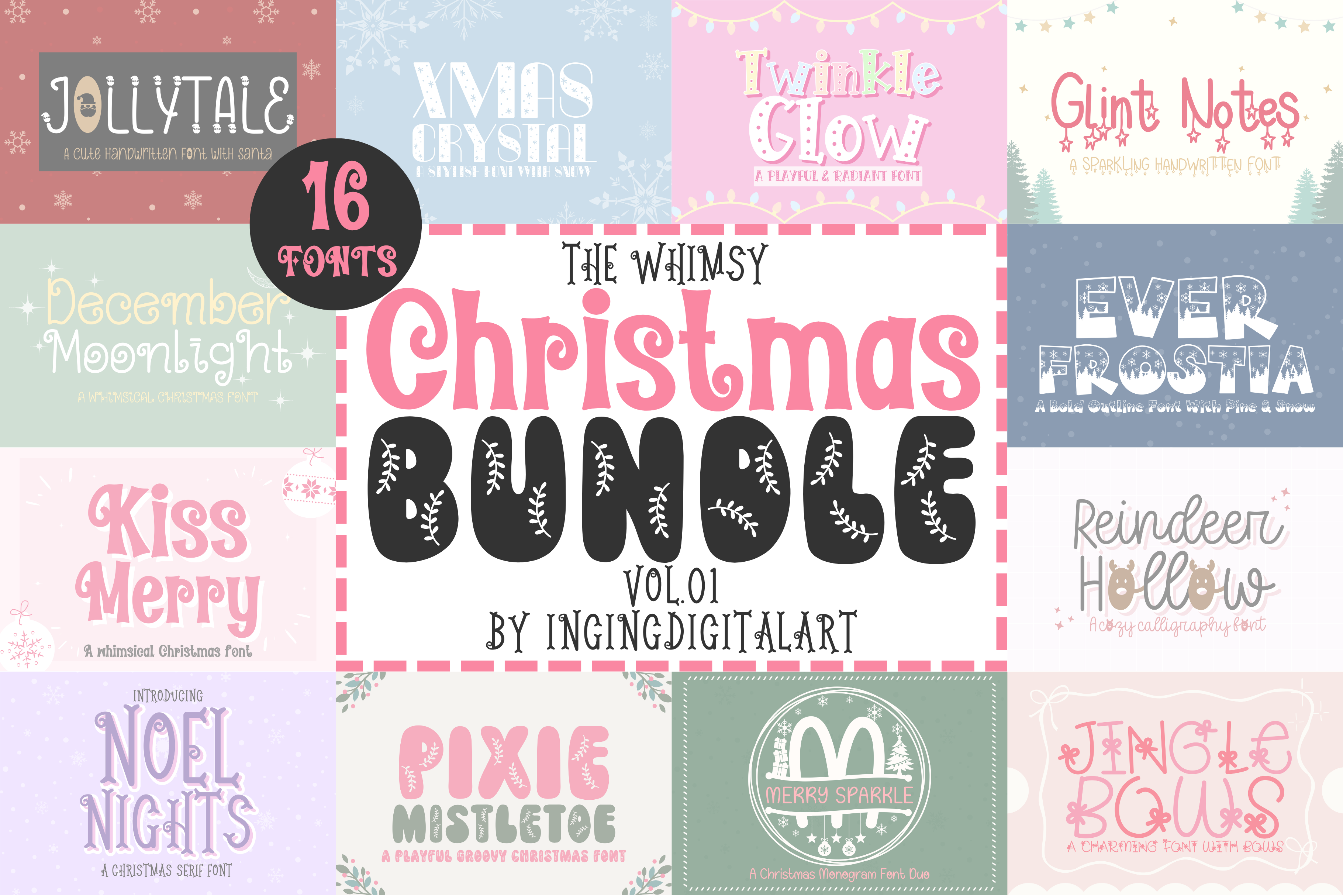 The Whimsy Christmas Bundle Vol.01 Font - photo 1