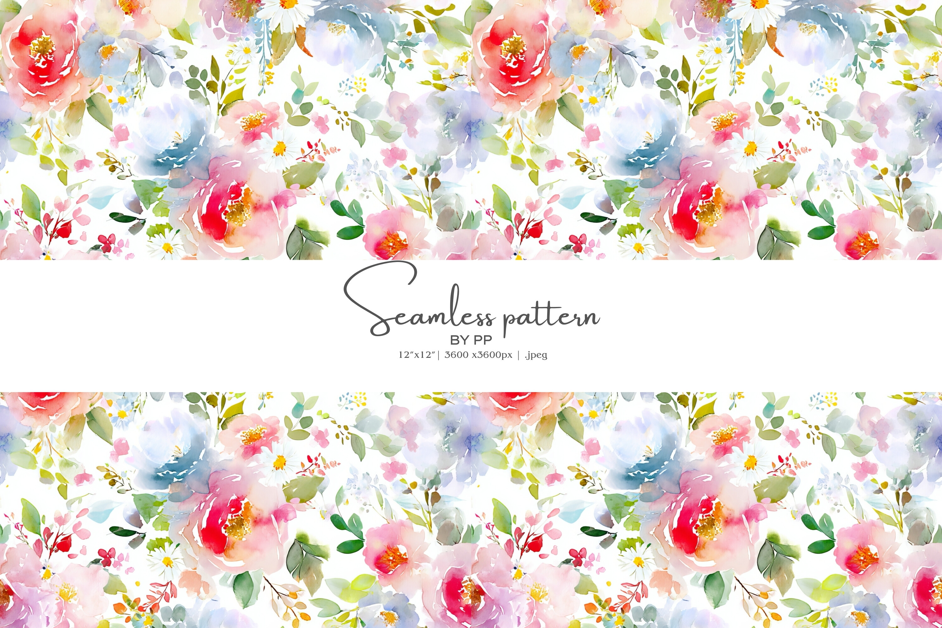 Delicate Watercolor Florals Pattern