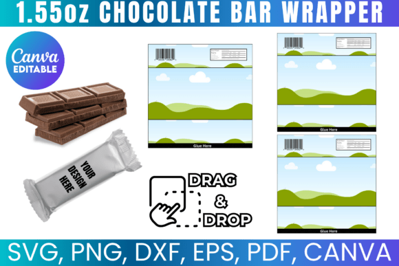 Chocolate Bar Wrapper Template Grafika Szablony do Druku Przez Gfx Shaown