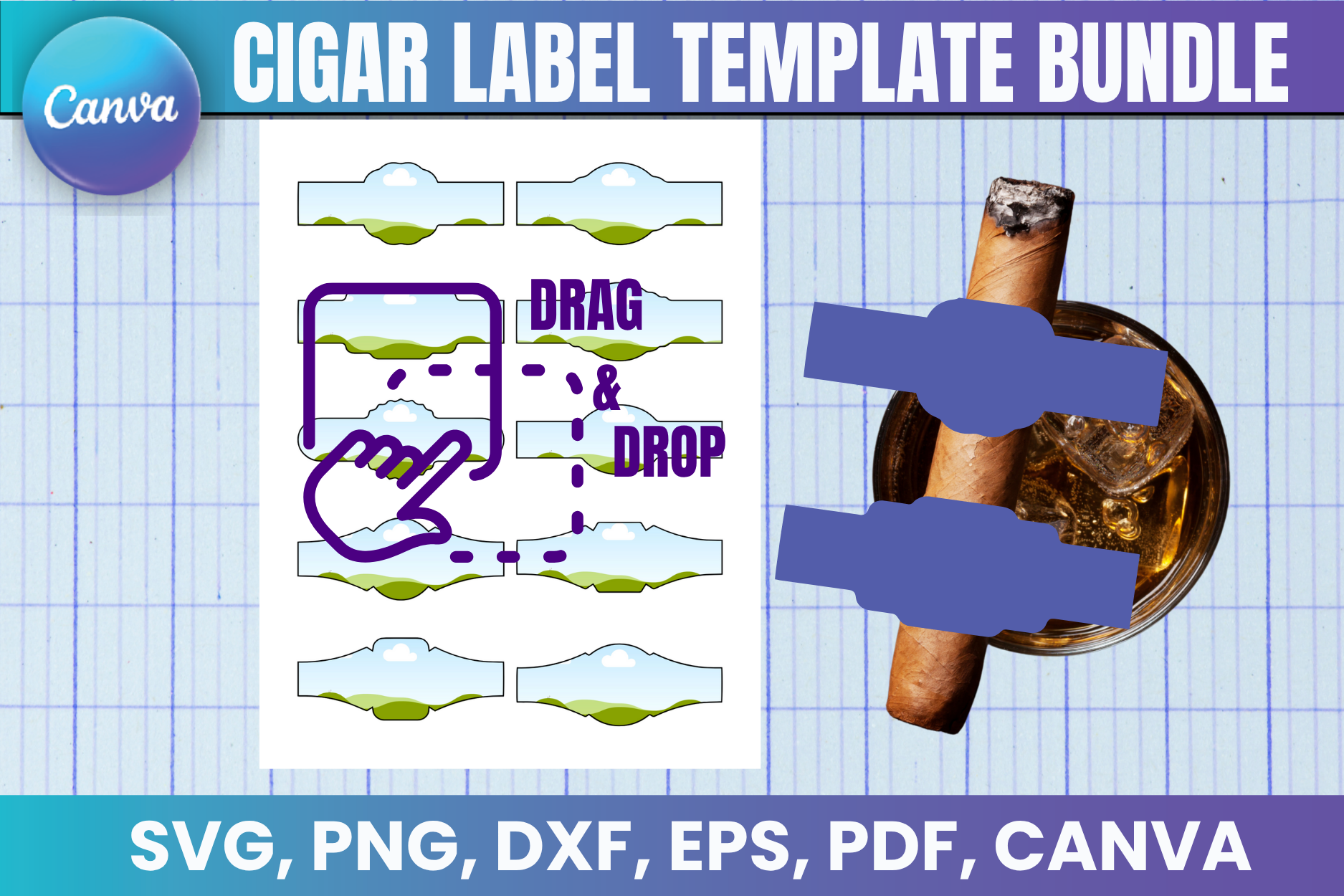 Cigar Label Canva Template Bundle