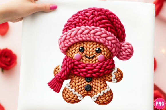 Crochet Yarn Christmas Teddy Bear PNG