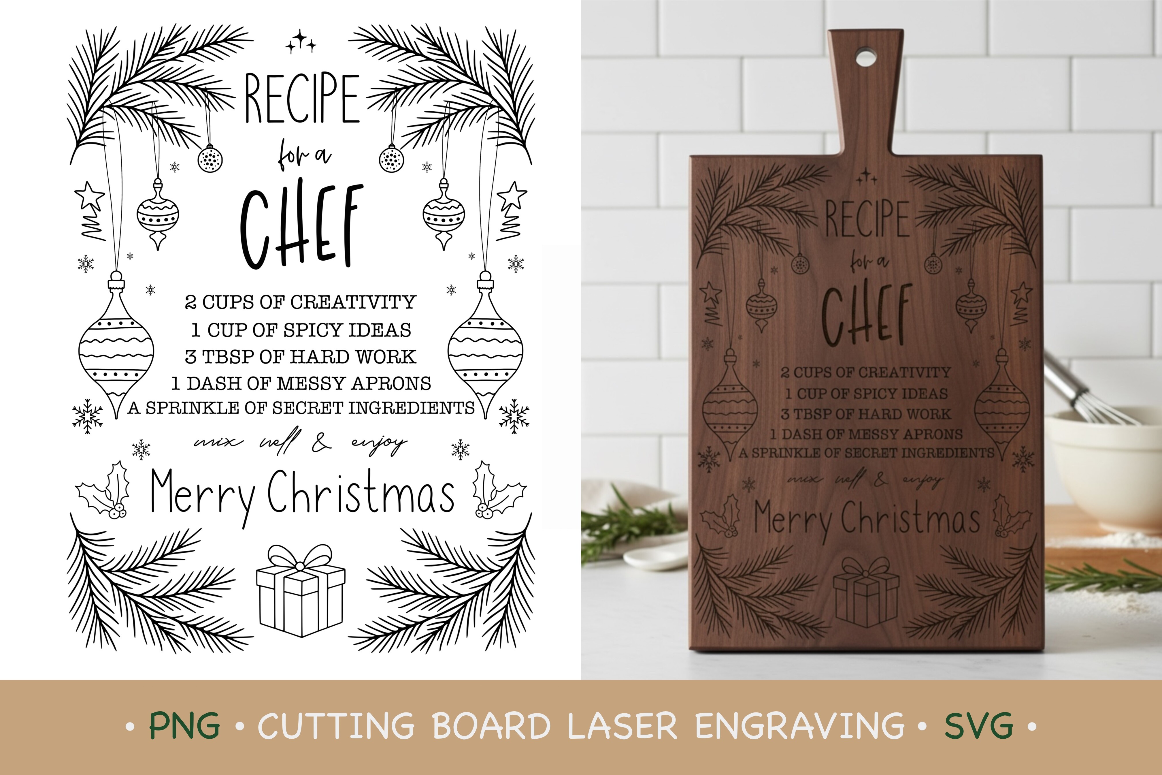 Cutting Board Recipe for a Chef SVG PNG