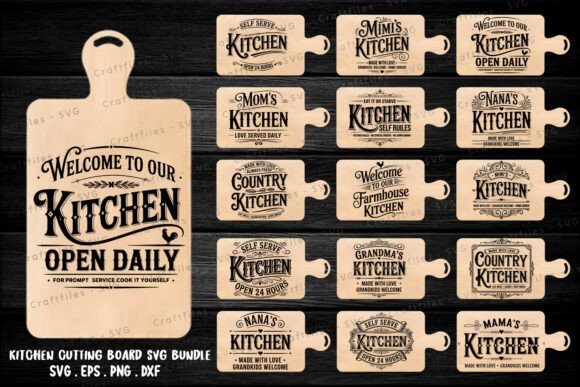 Farmhouse Kitchen Cutting Board SVG