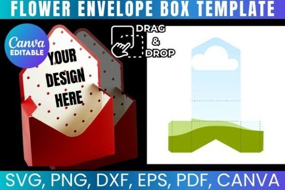 Flower Envelope Box Template