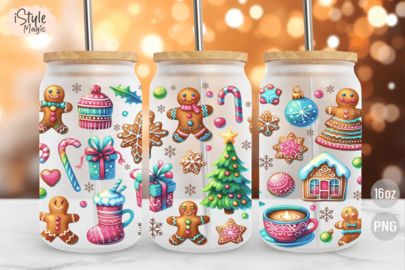 Gingerbread Christmas 16oz Glass Wrap