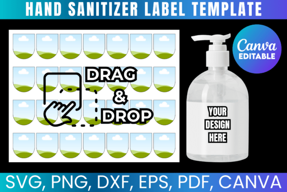 Hand Sanitizer Label Canva Template