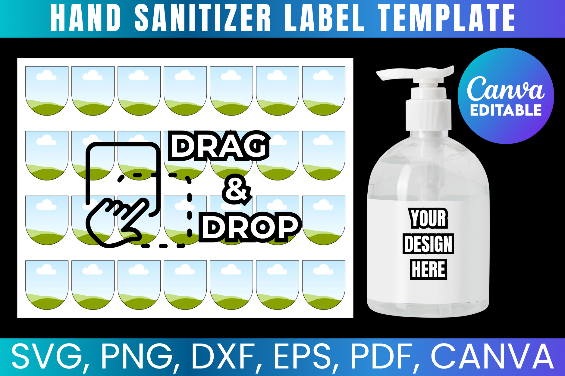 Hand Sanitizer Label Canva Template