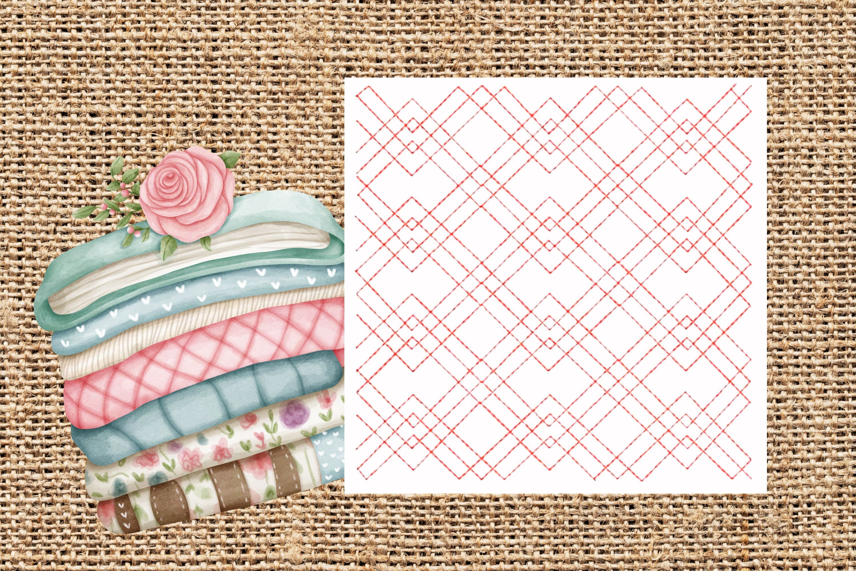 Interlocking Embroidery Design 3-6 Sizes