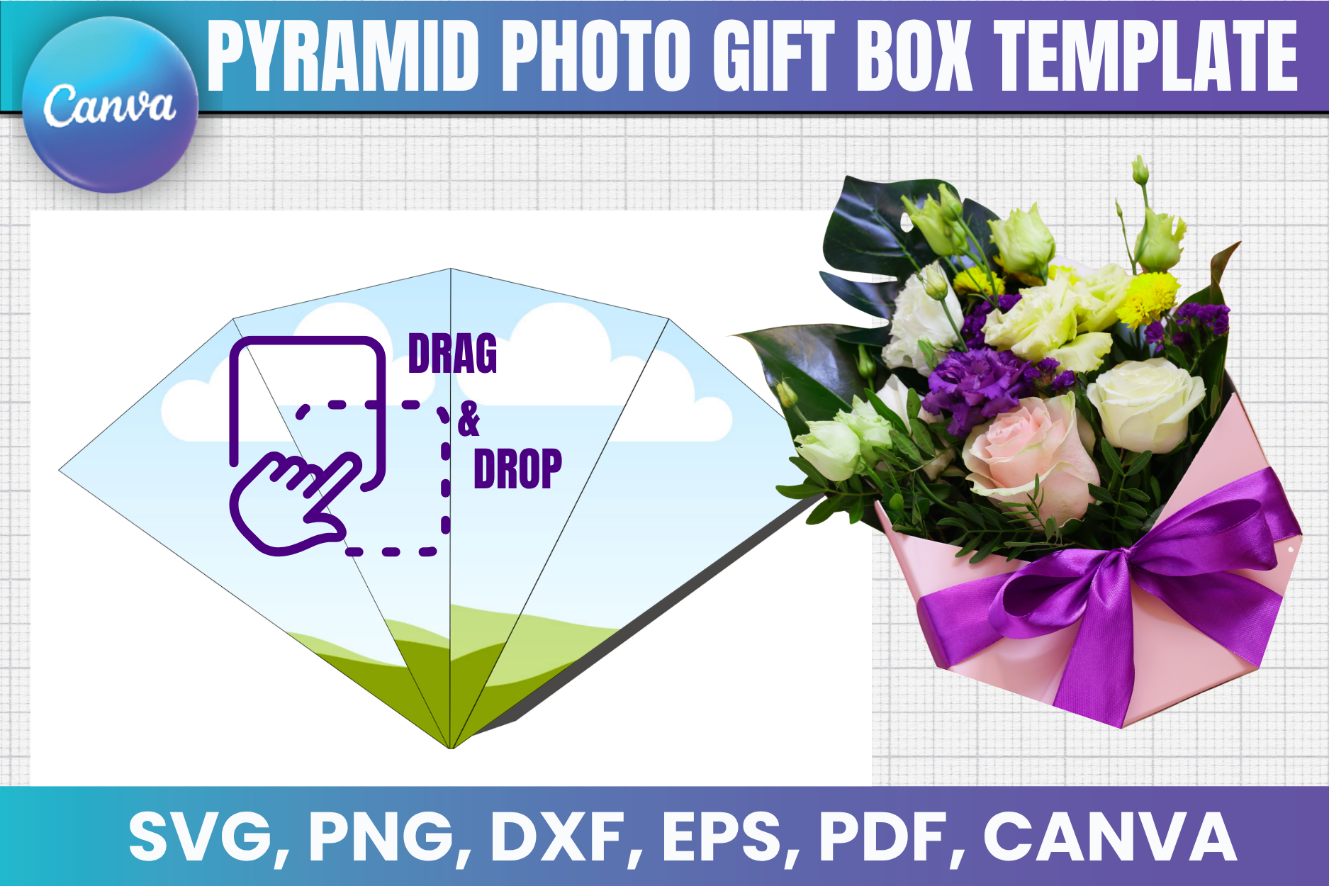 Pyramid Photo Gift Box Template