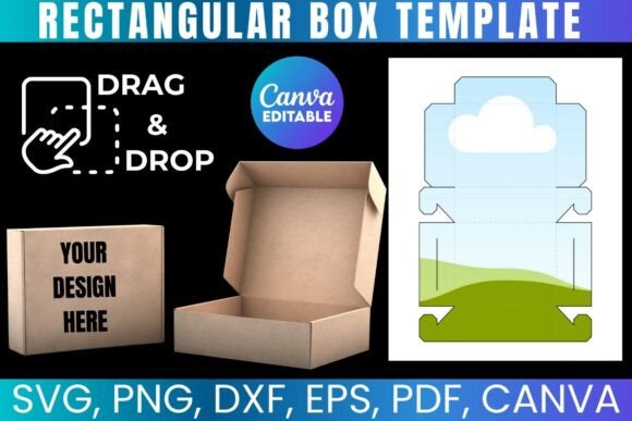 Rectangle Box Template, Shipping Box