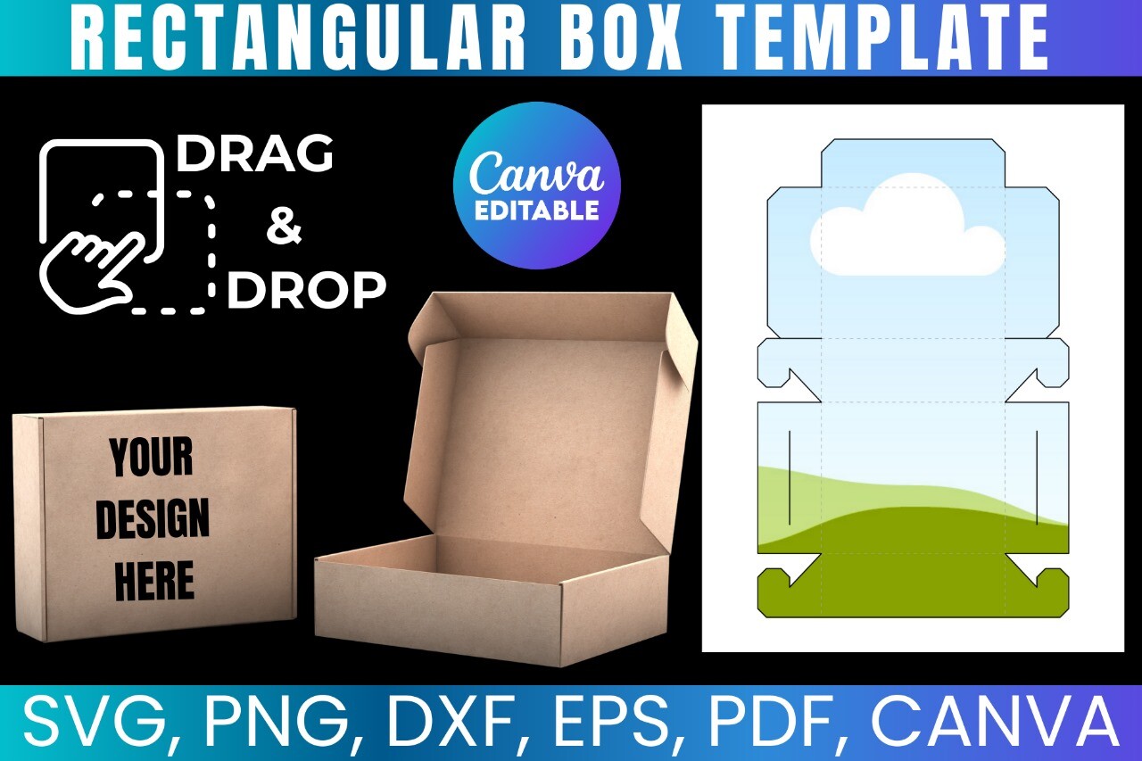 Rectangle Box Template, Shipping Box