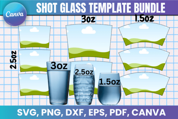 Shot Glass Canva Template Bundle