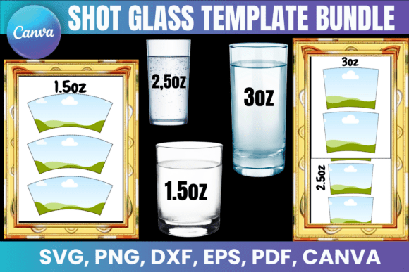 Shot Glass Canva Template Bundle