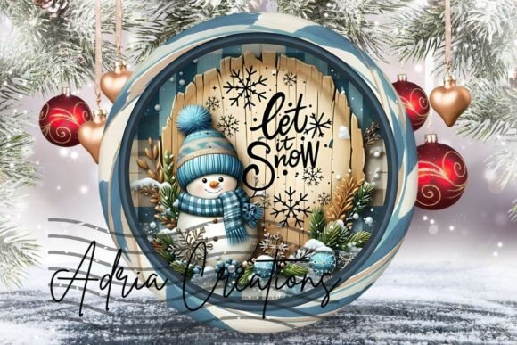 Snowman Christmas Ornament, Door Sign