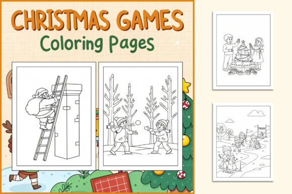 Christmas Games Coloring Pages for Kids
