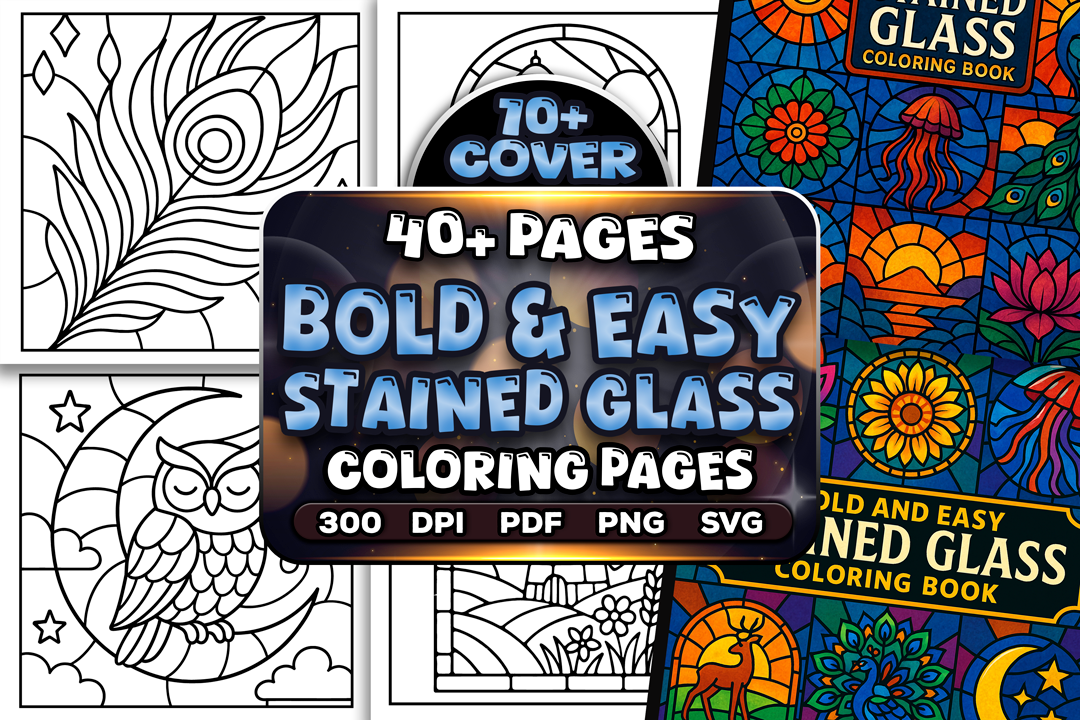 Easy Stained Glass Patterns Coloring