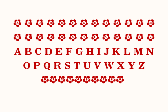 Flower Cute Font - Preview 1