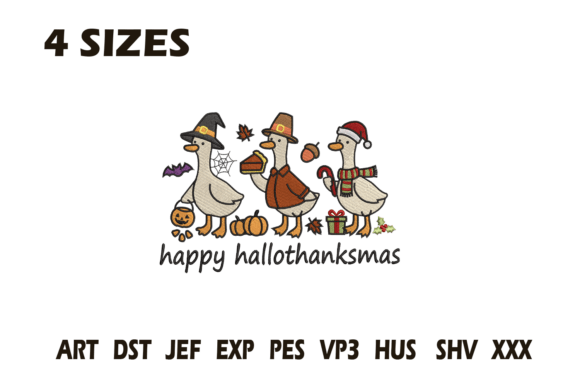 Happy Hallothanksmas Three Geese
