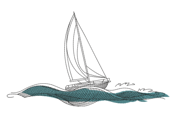Minimalist Sailboat – Ocean Line Art