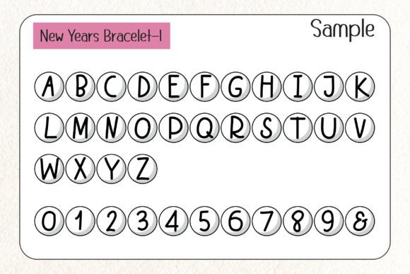 New Years Bracelet Font PNG with transparent background - Preview 2