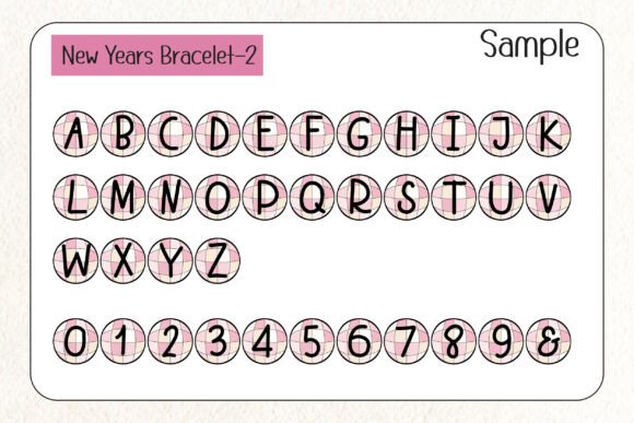 New Years Bracelet Font PNG with transparent background - Preview 3