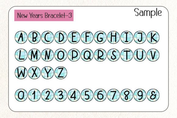New Years Bracelet Font PNG with transparent background - Preview 4
