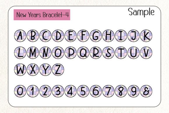 New Years Bracelet Font PNG with transparent background - Preview 5