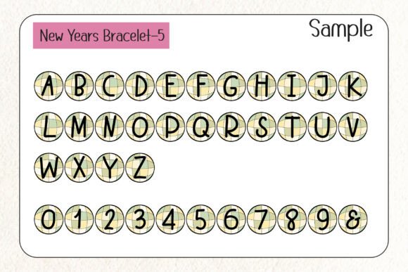 New Years Bracelet Font PNG with transparent background - Preview 6