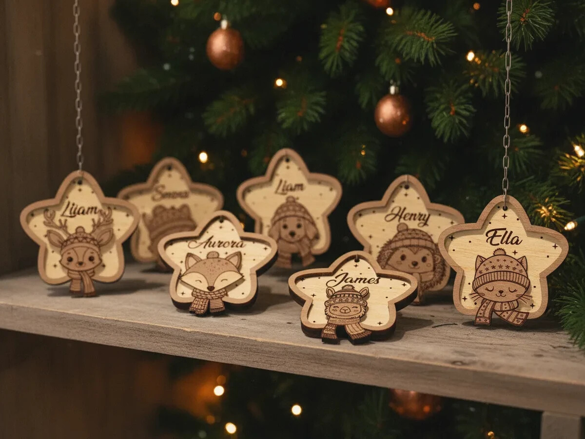 Personalized Christmas Star Ornaments