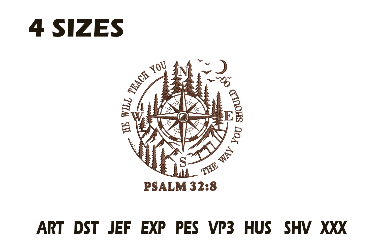 Psalm 32:8 Compass Forest Faith