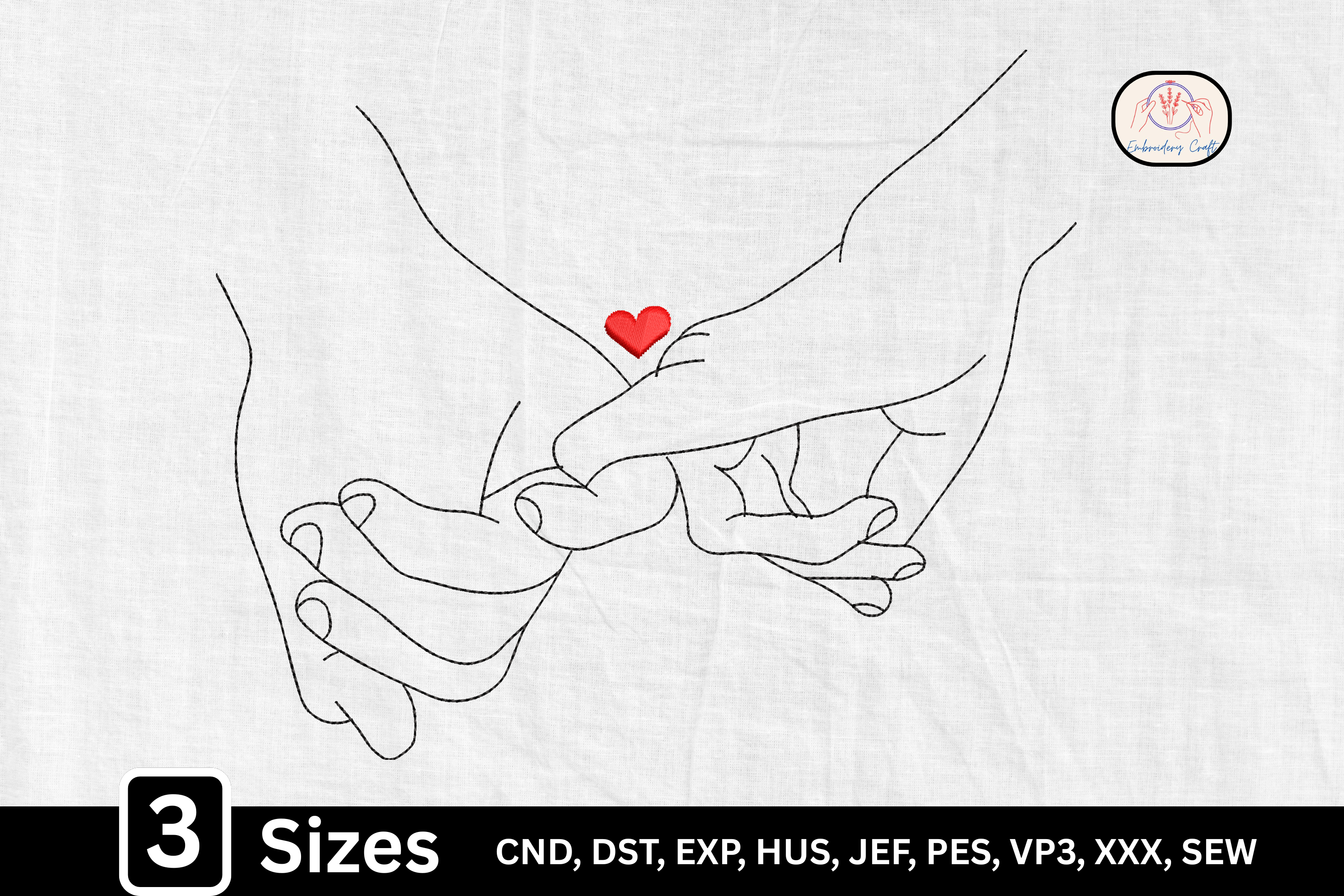 Romantic Line Art Couple Holding Heart