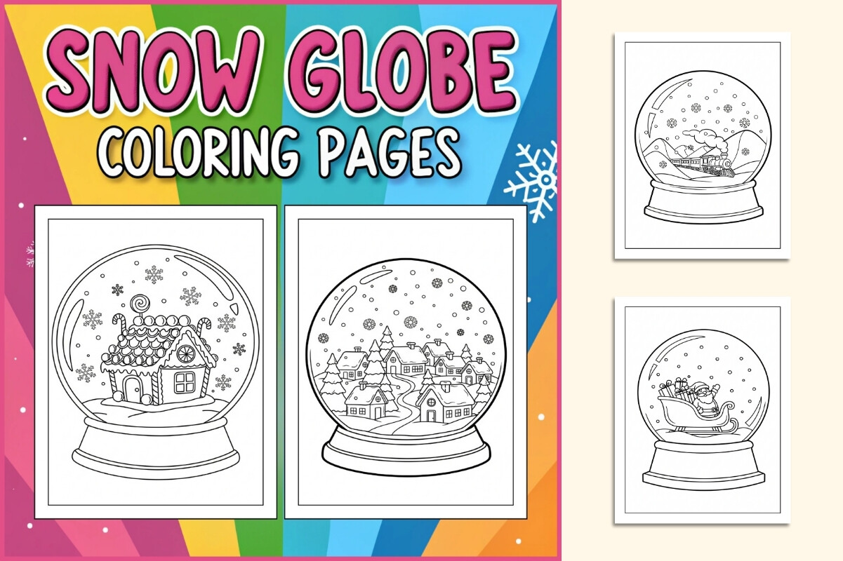 Snow Globe Coloring Pages for Kids