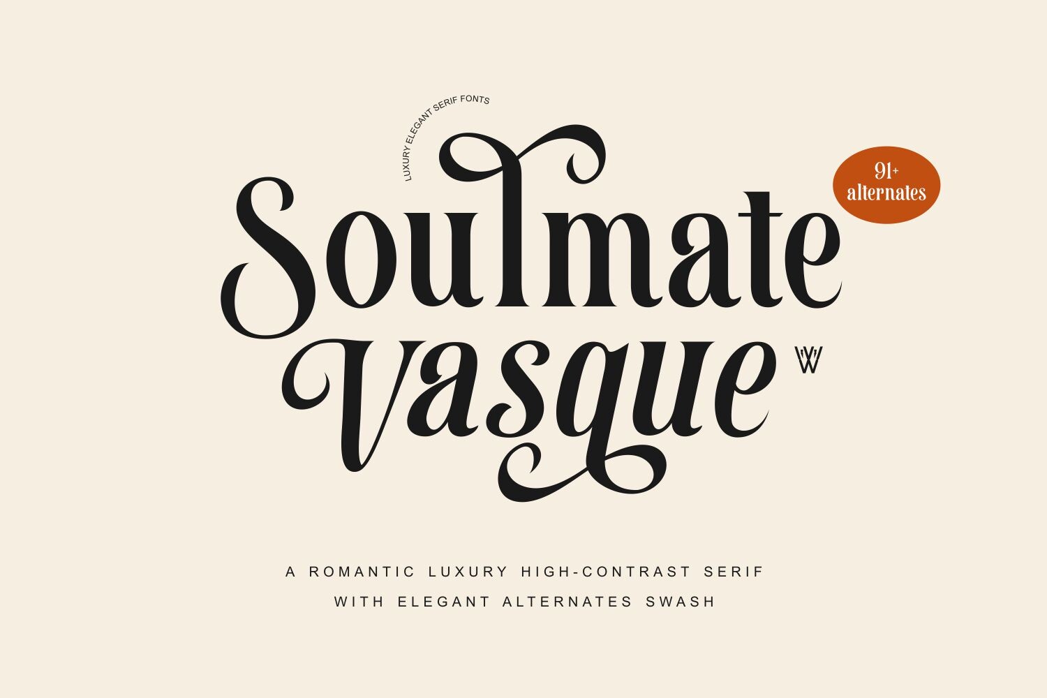 Soulmate Vasque preview, fancy display lettering