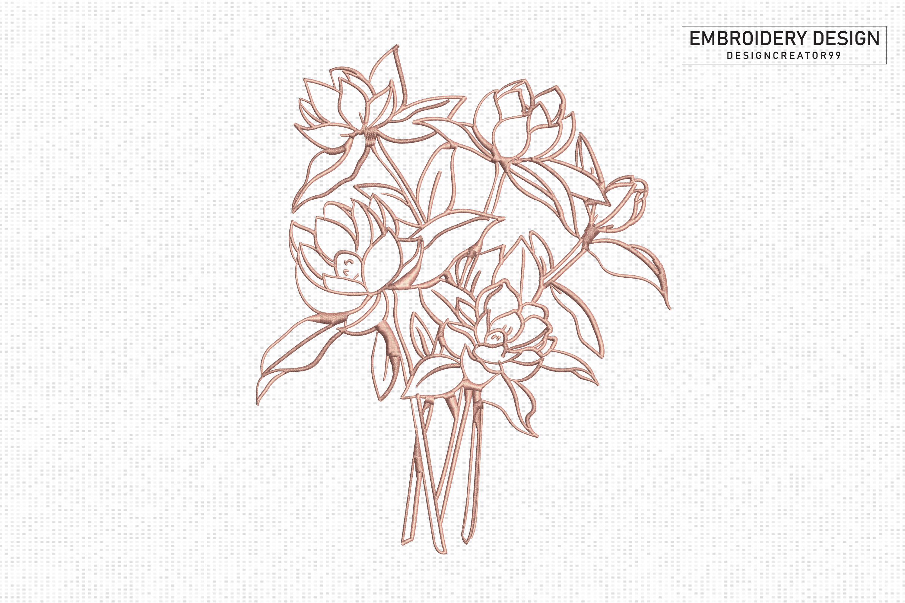 Spring Winter Flower Embroidery Design