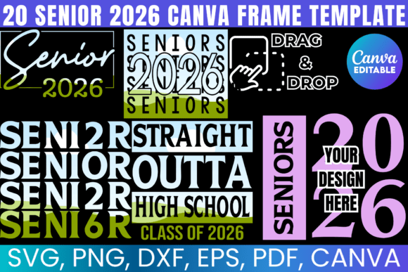 20 Senior 2026 Canva Frame Template Graphic by Gfx Shaown · Creative ...