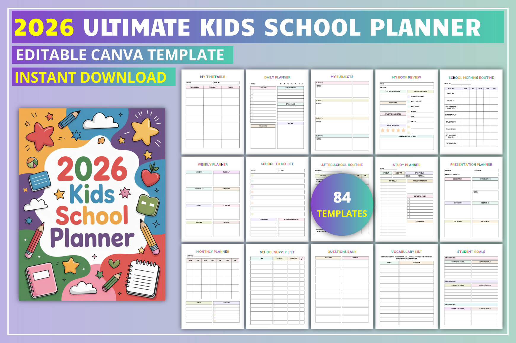 2026 Ultimate Kids School Planner